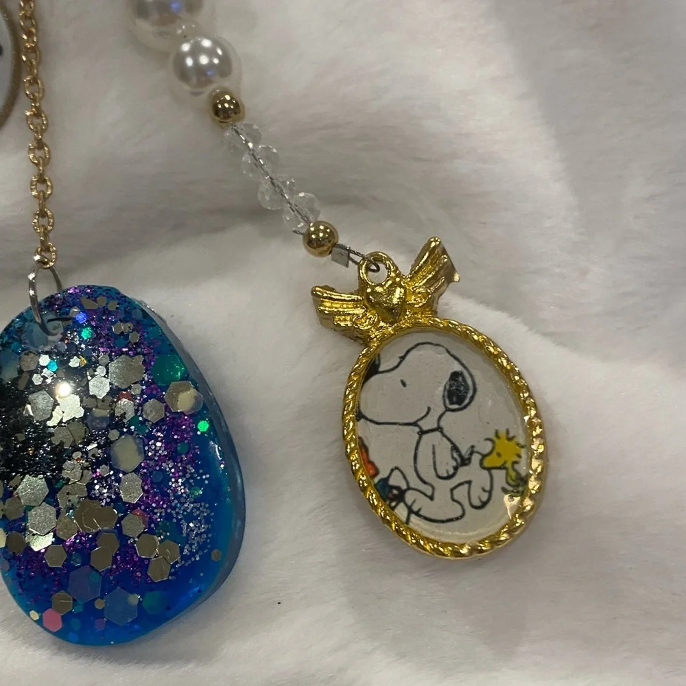 NEW SNOOPY LUCY HANDBAG PURSE CHARM KEYCHAIN GOLDEN LV MONOGRAM SPEEDY READY! - Picture 3 of 8